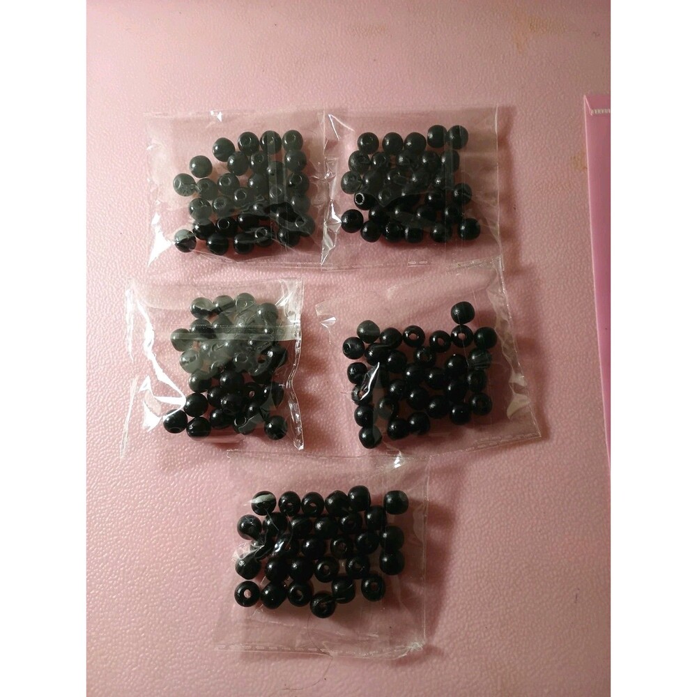 250 Pcs Black Wood loose round Beads